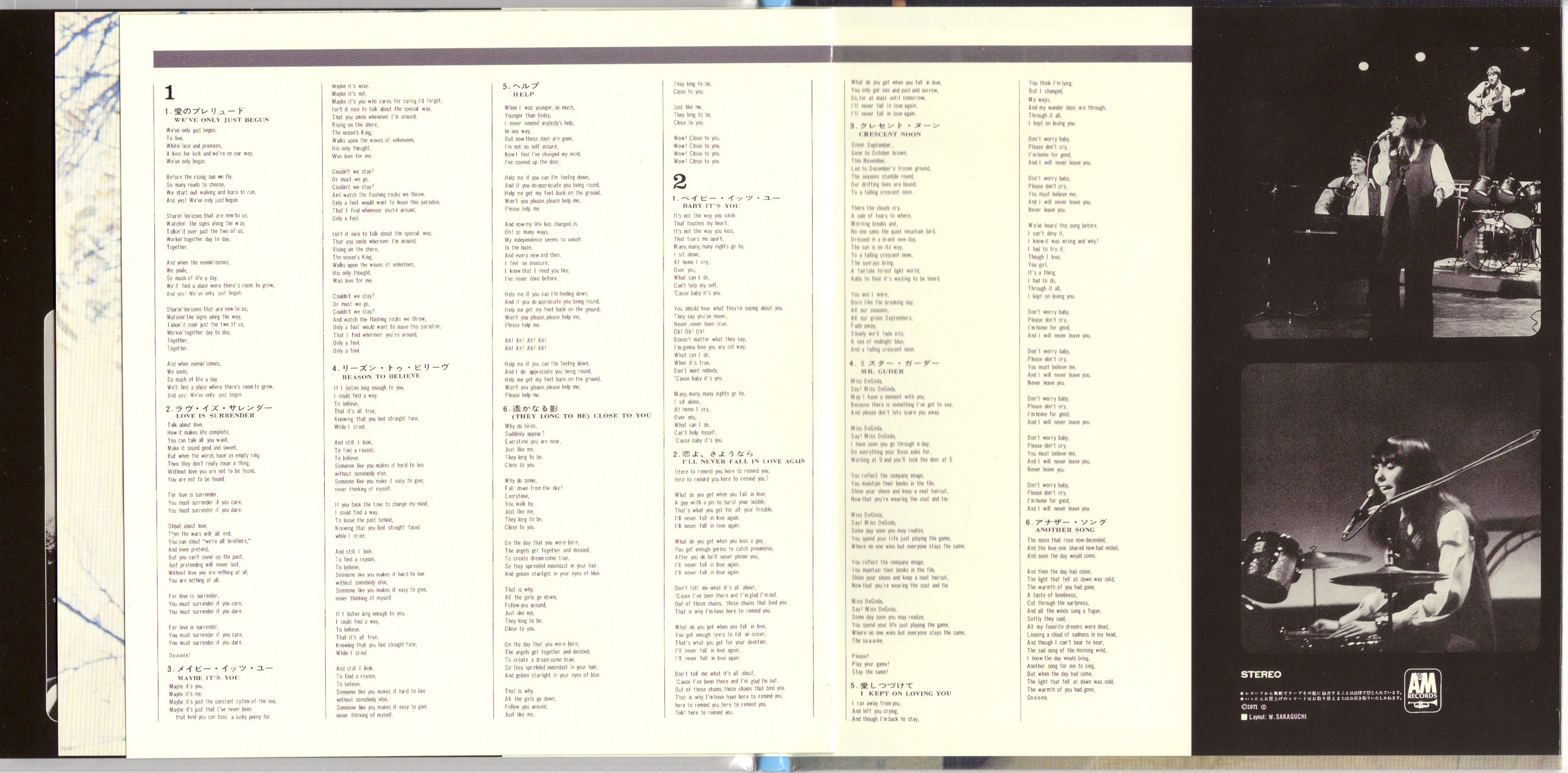 The Carpenters  Close To You : Booklet 3 JPN